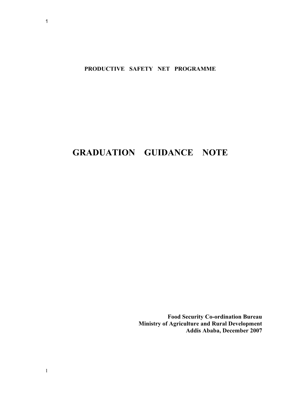 Graduation Guidance Note