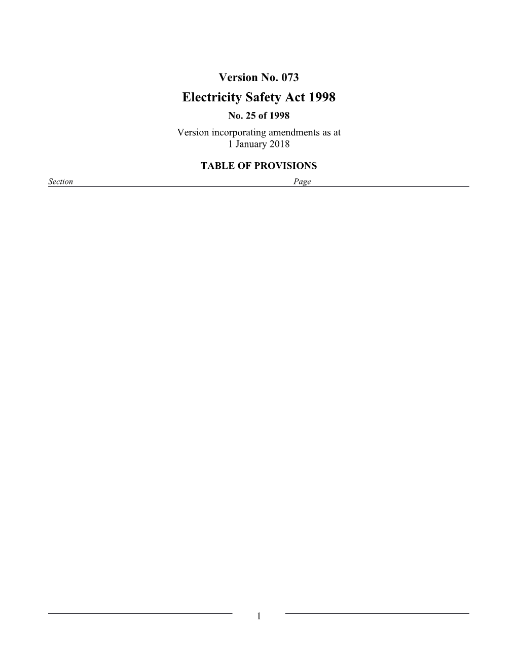 Electricity Safety Act 1998