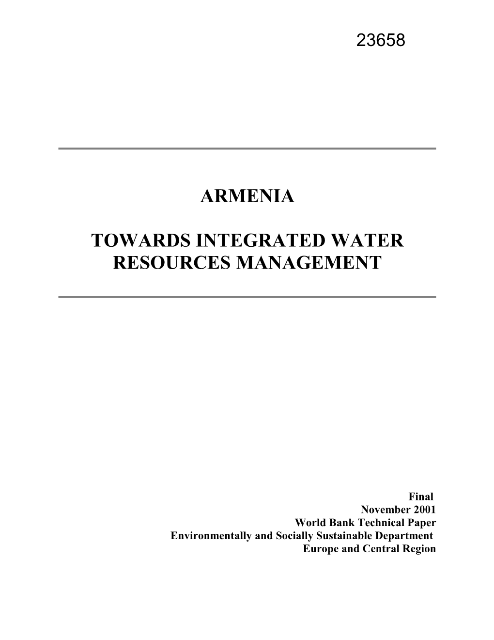 Towards Integrated Water Resources Management