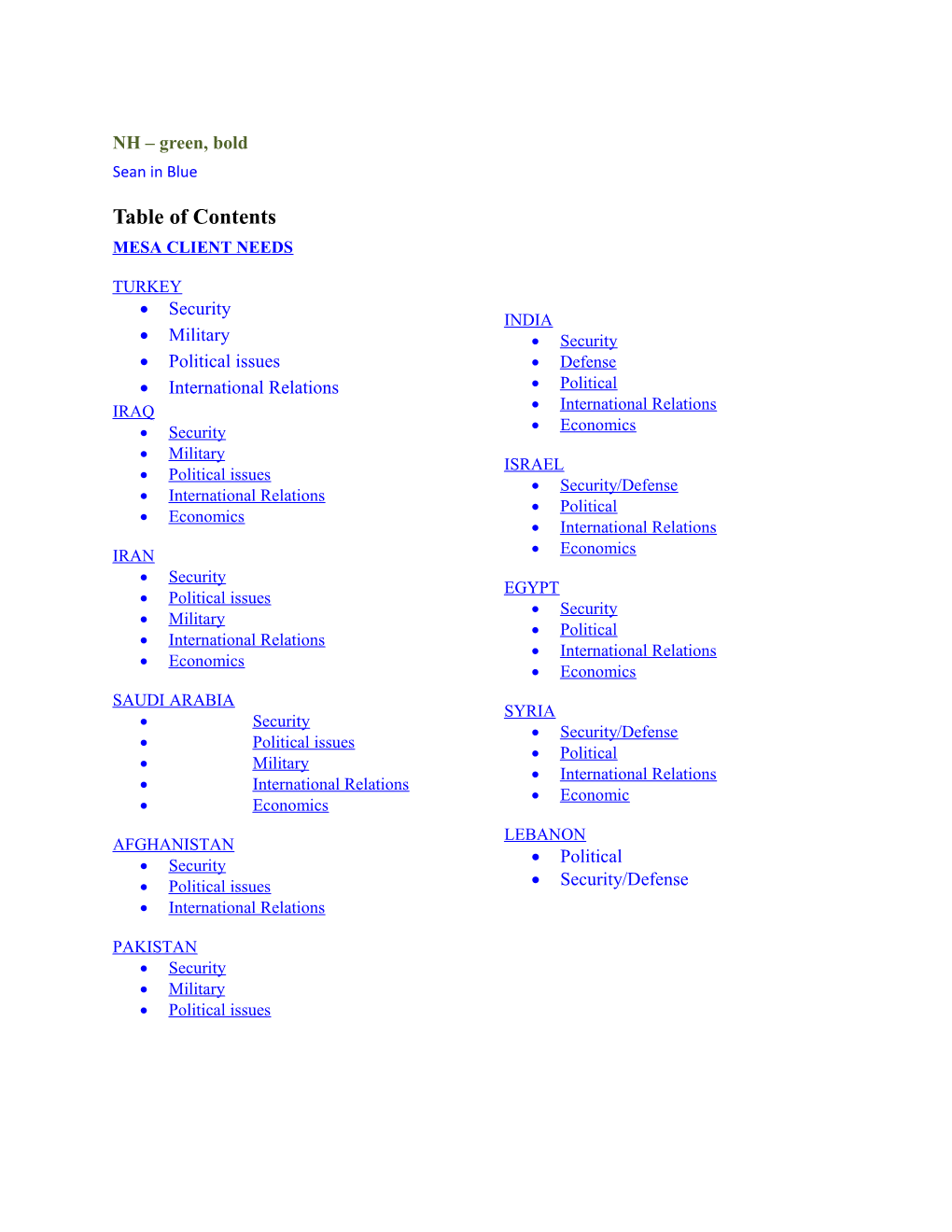 Mesa Analytical Guidance (Themes and Issues to Monitor)