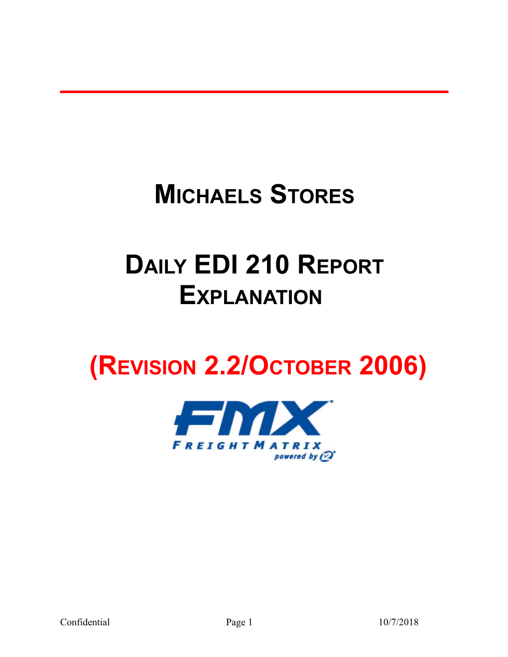 Daily EDI 210 Report Explanation