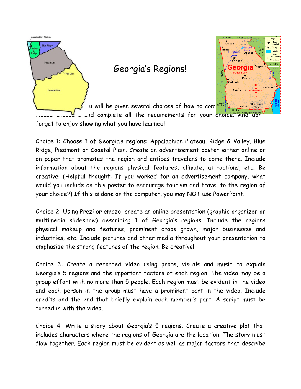Georgia S Regions!