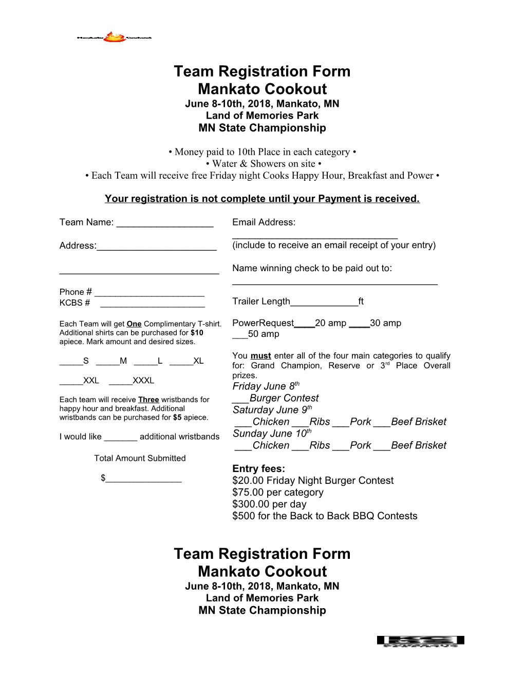 Team Registration Form