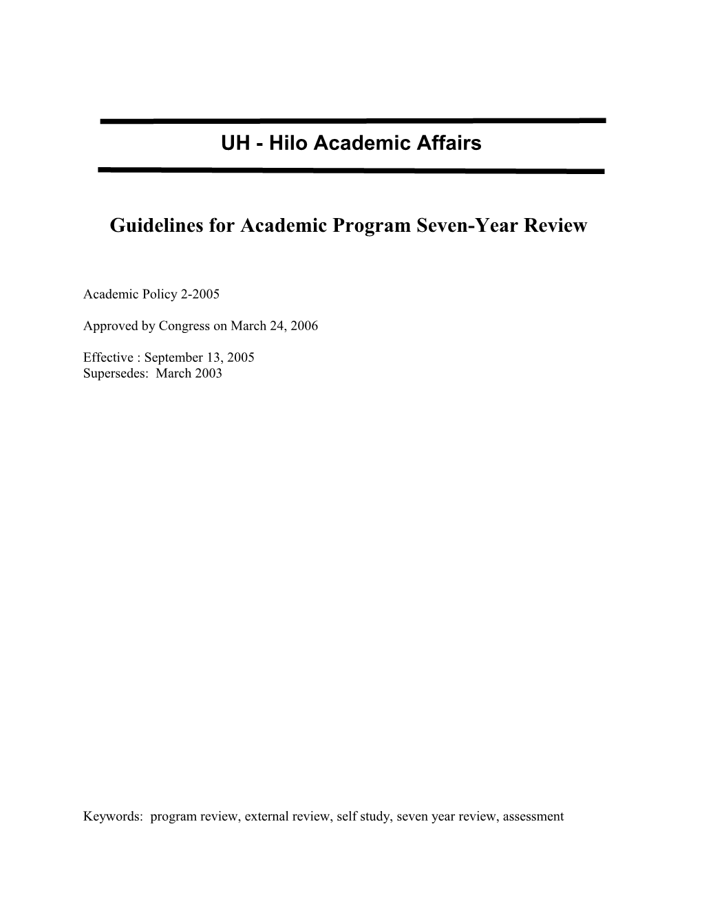 UH - Hilo Academic Affairs