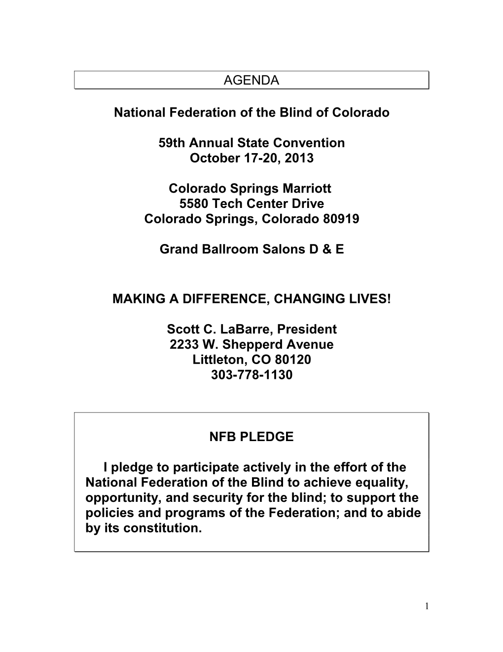 National Federation of the Blind of Colorado