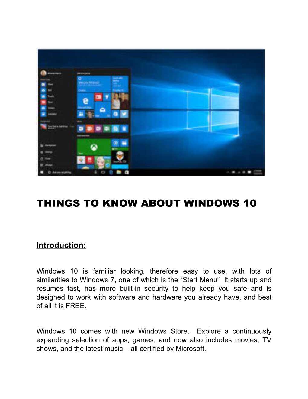 Things to Know About Windows 10