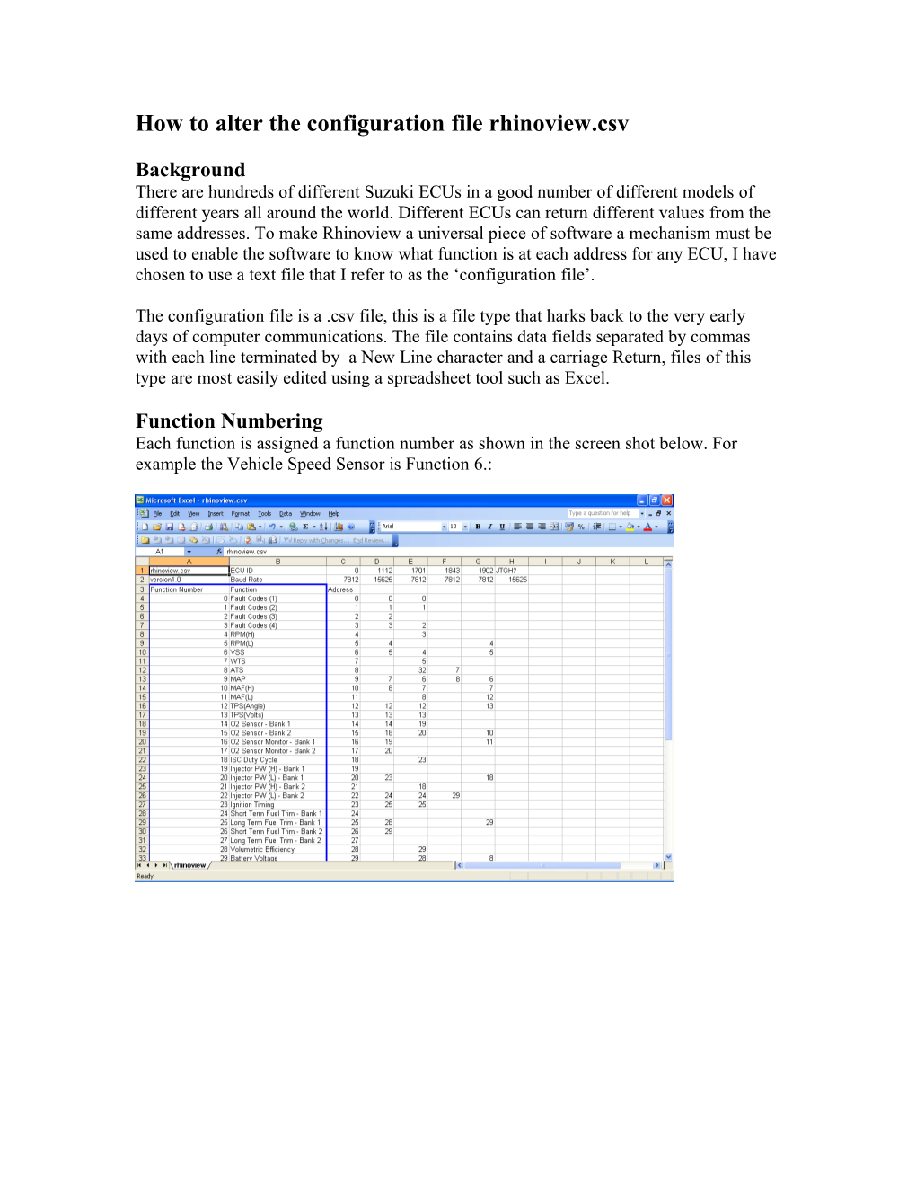 How to Alter the Configuration File Rhinoview.Csv