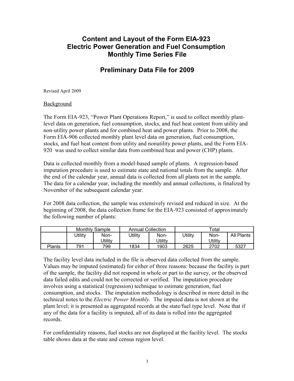 Content and Layout of the EIA-906 Monthly Time Series File