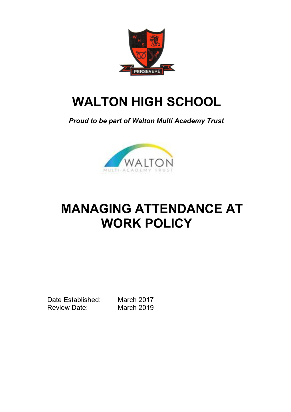 Proud to Be Part of Walton Multi Academy Trust