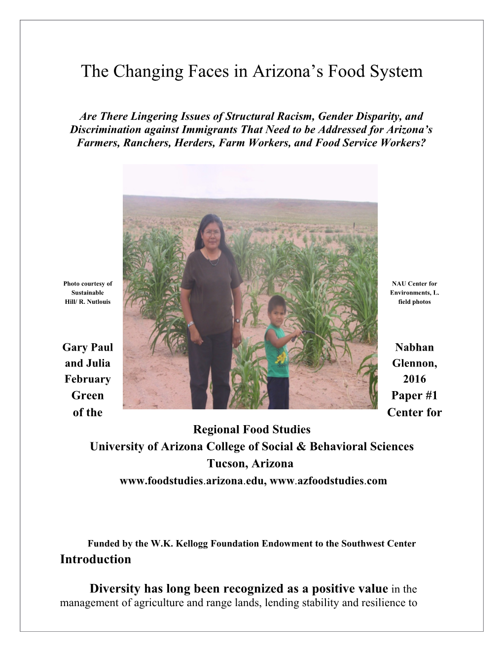 The Changing Faces in Arizona S Food System