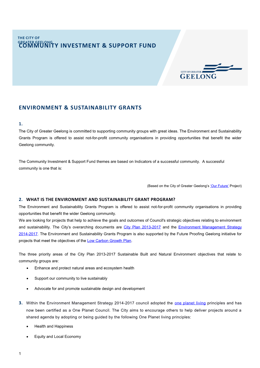 Environment & Sustainabilitygrants