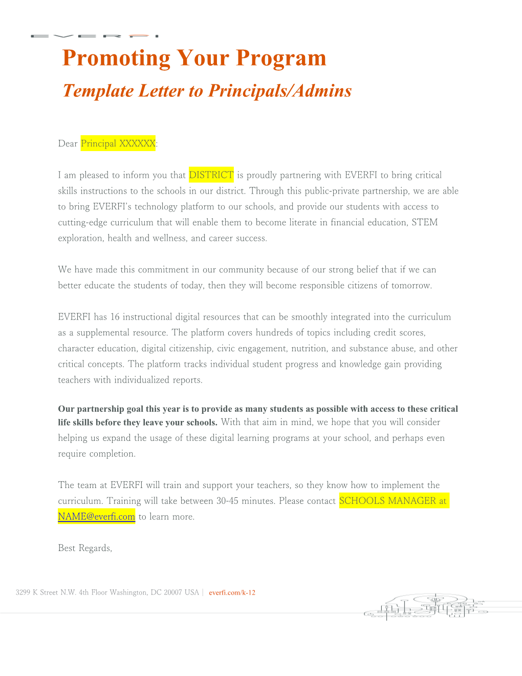 Template Letter to Principals/Admins