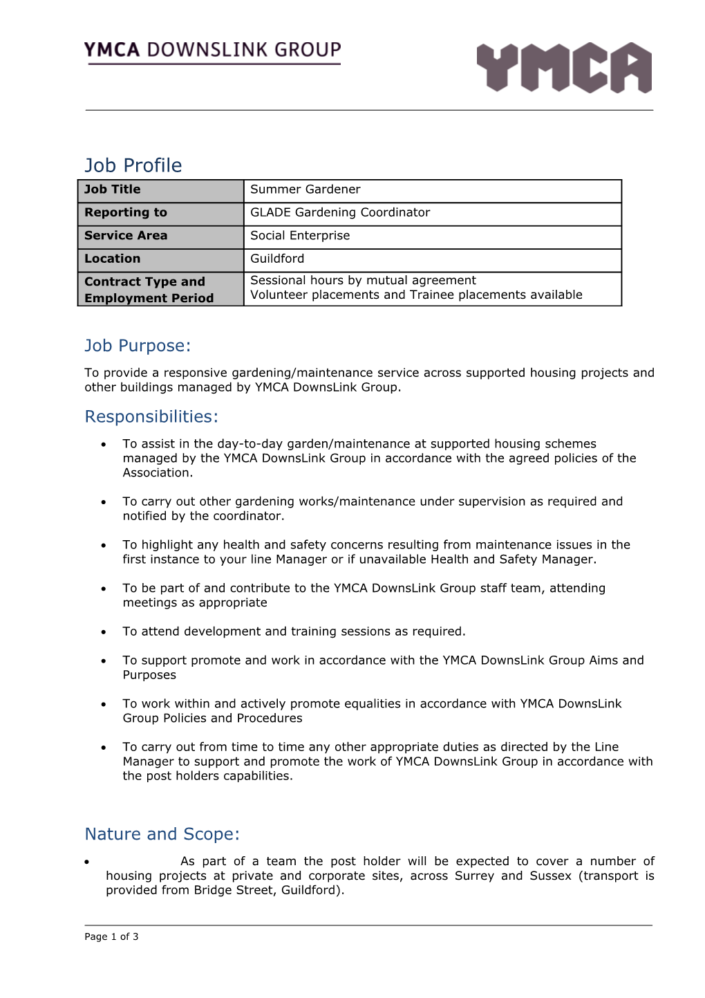 To Provide a Responsive Gardening/Maintenance Service Across Supported Housing Projects