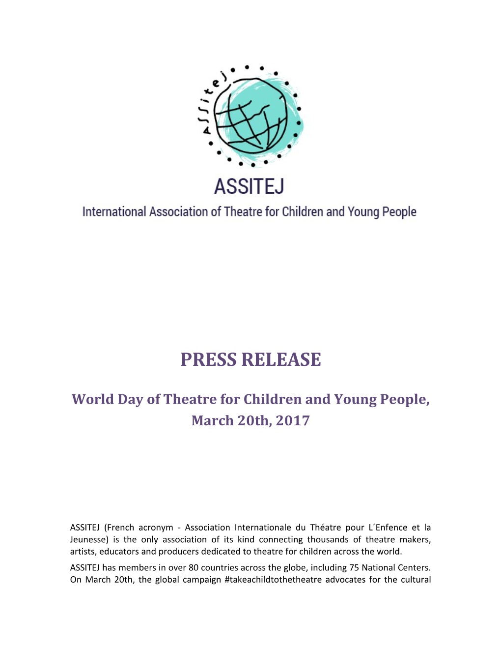 World Day of Theatre for Children and Young People