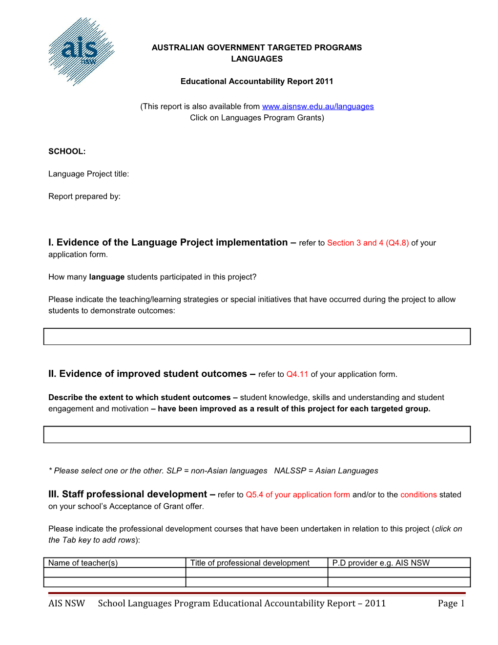 School Languages Program (SLP)