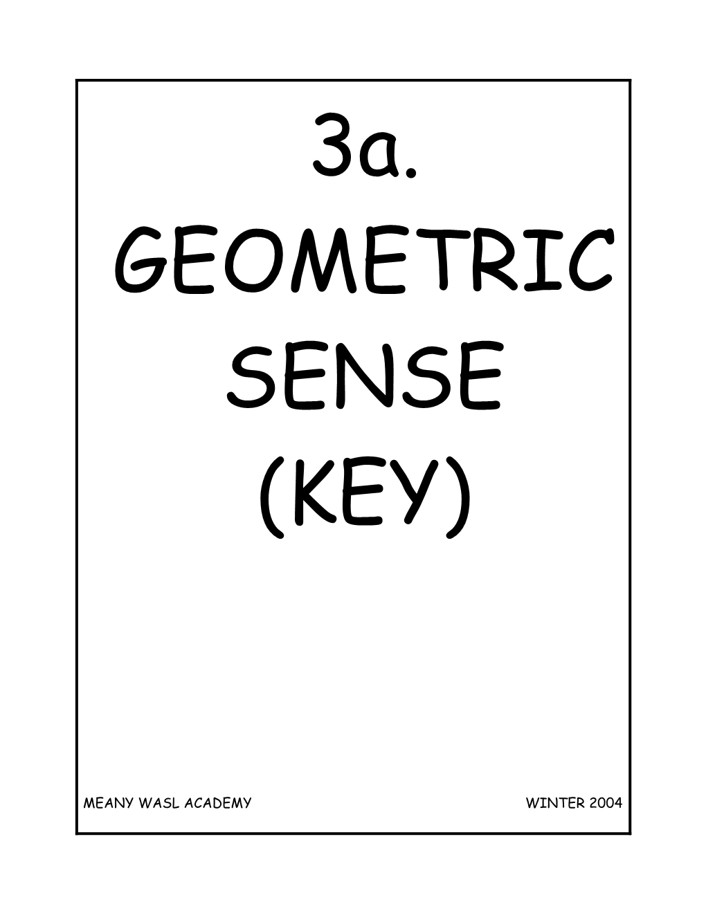 Geometric Sense (Key)