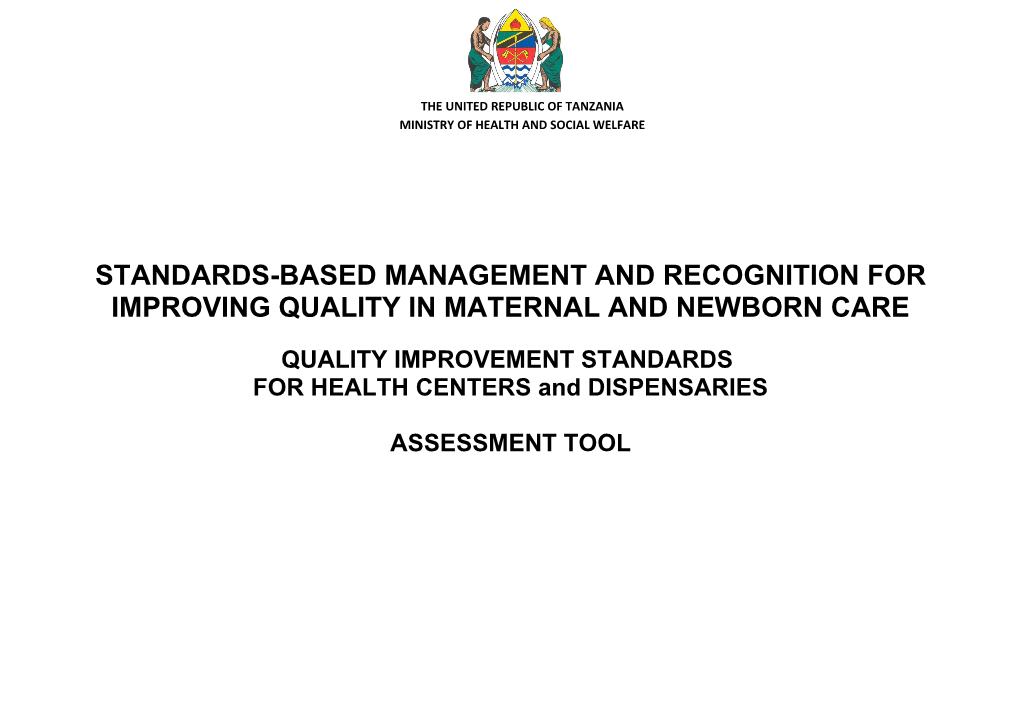 Standard Based Management for Improving Quality in Maternal and Newborn Care