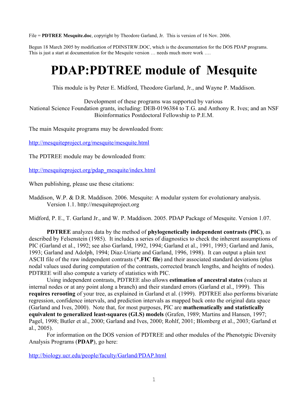 PDAP:PDTREE Module of Mesquite
