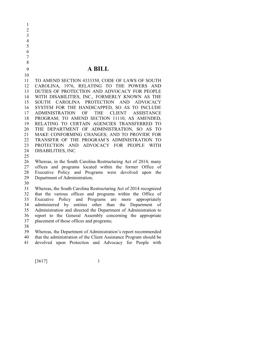 2017-2018 Bill 3617 Text of Previous Version (Jan. 31, 2017) - South Carolina Legislature Online