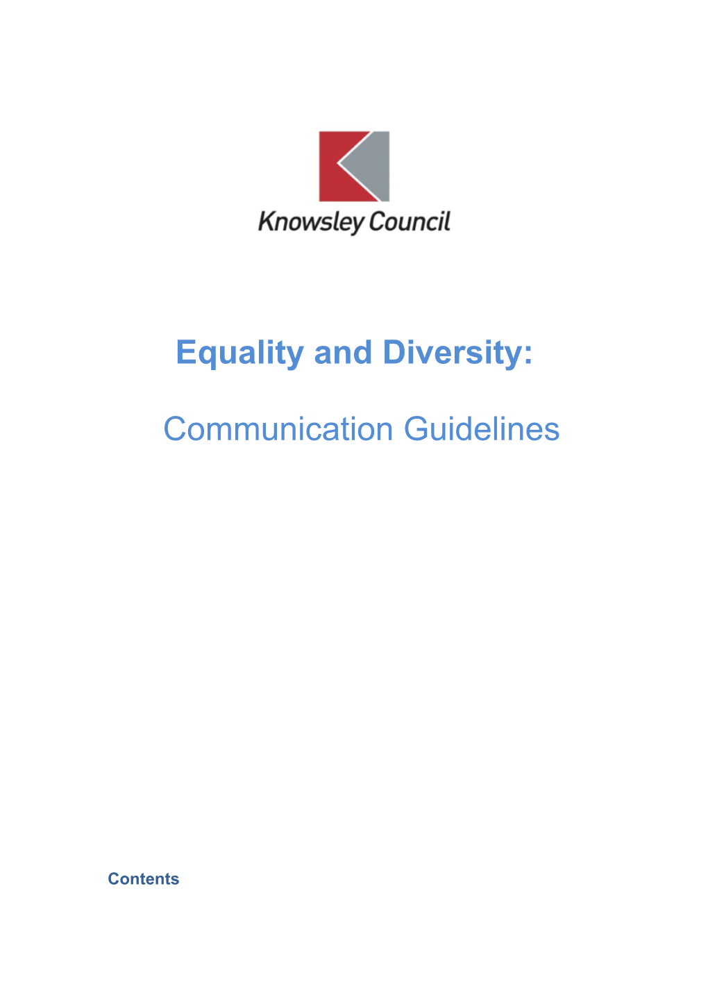 Equality and Diversity Considerations