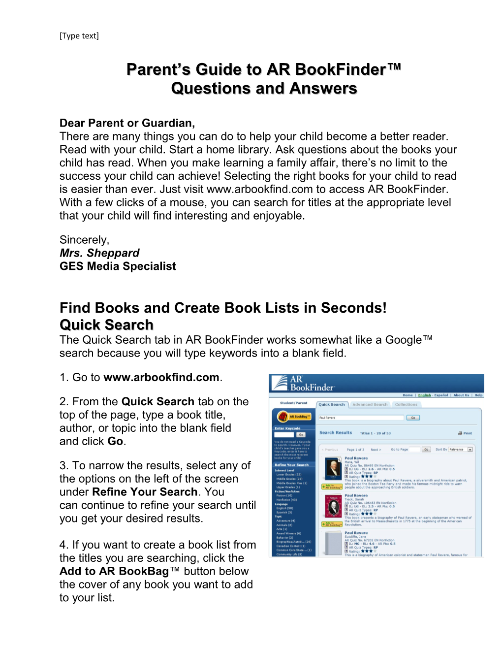 Parent S Guide to AR Bookfinder