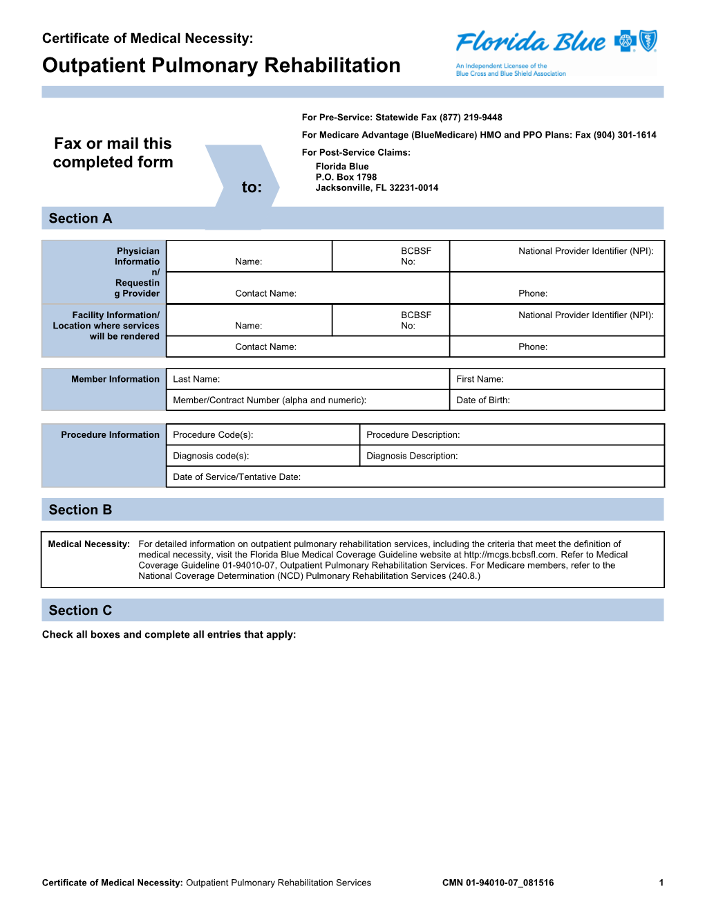 CMN Outpatient Pulmonary Rehabilitation Services Final