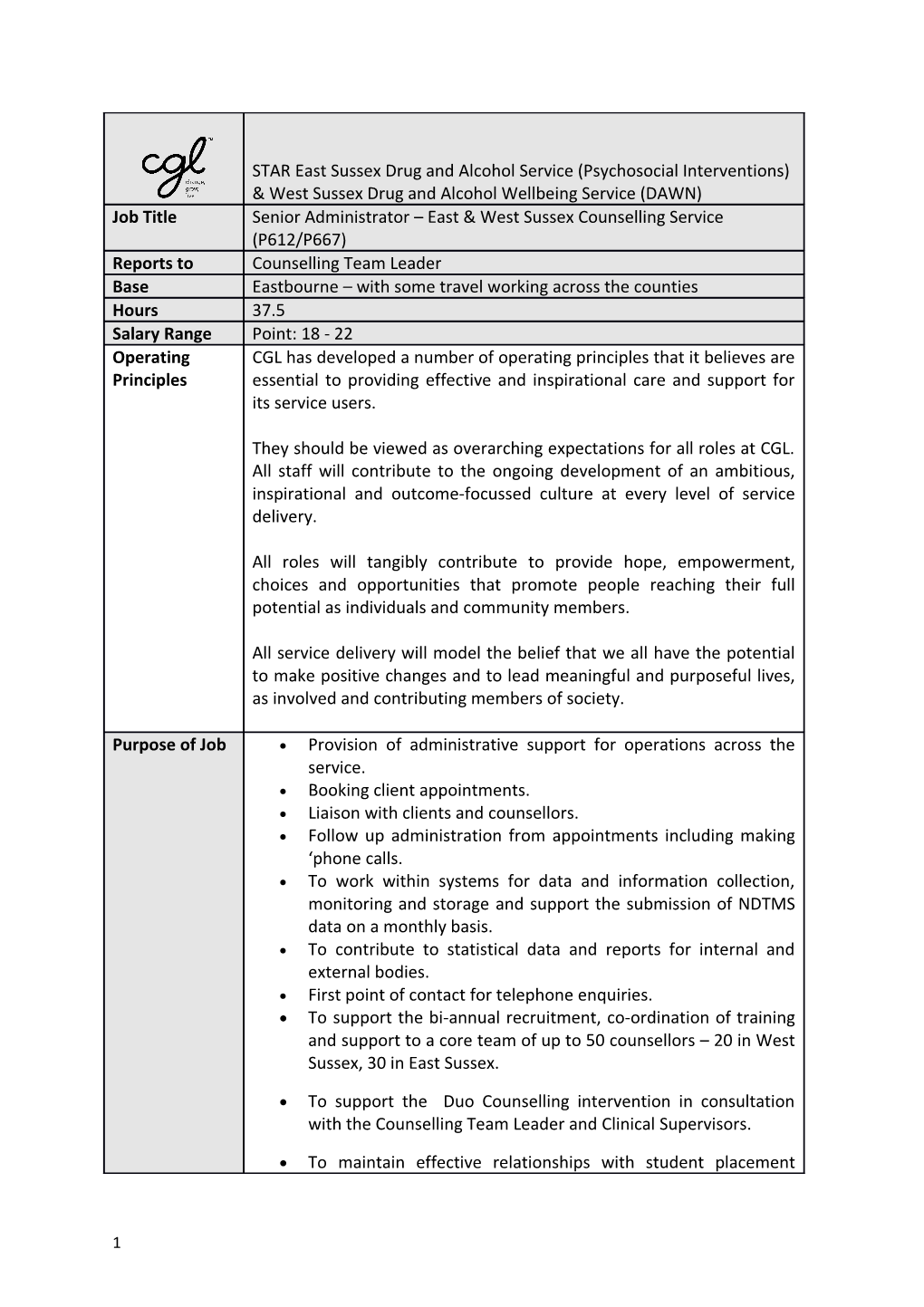 Provision of Administrative Support for Operations Across the Service