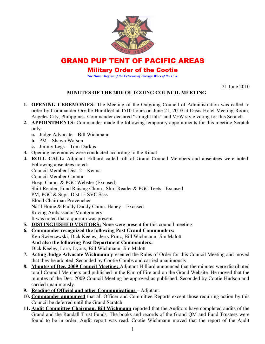 Grand Pup Tent of Pacific Areas