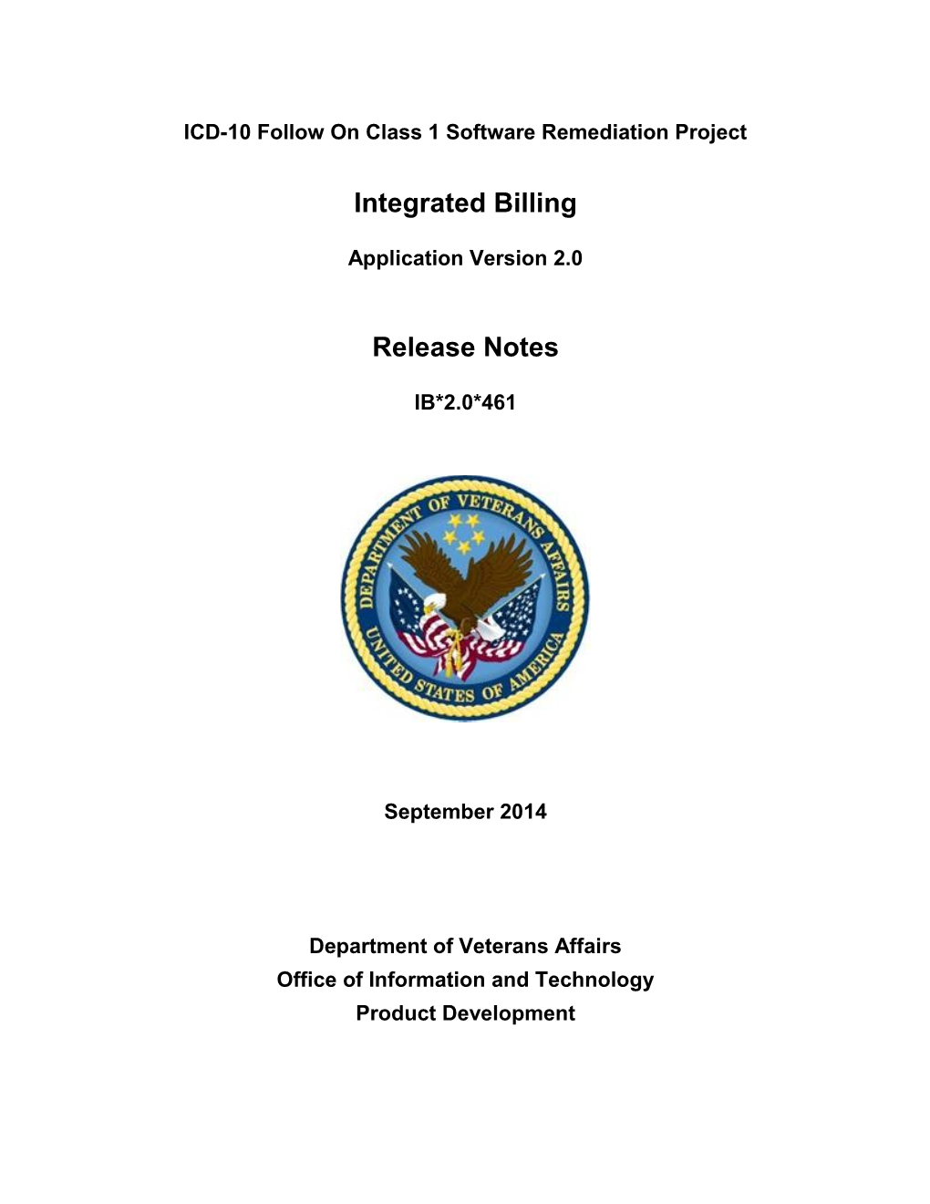 Integrated Billing (IB) Release Notes (IB*2*461)