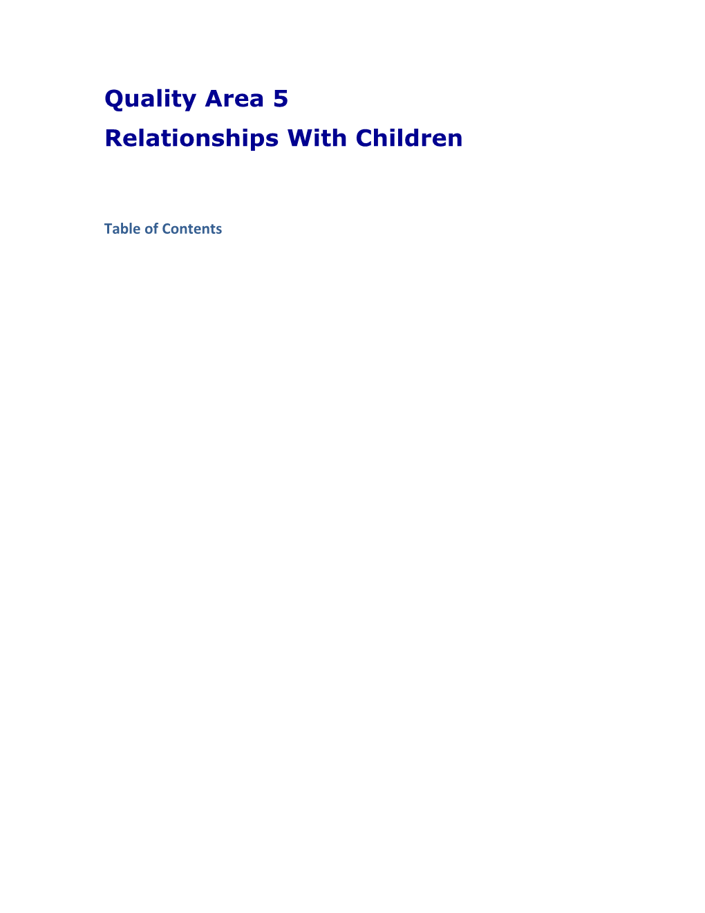 Relationships with Children