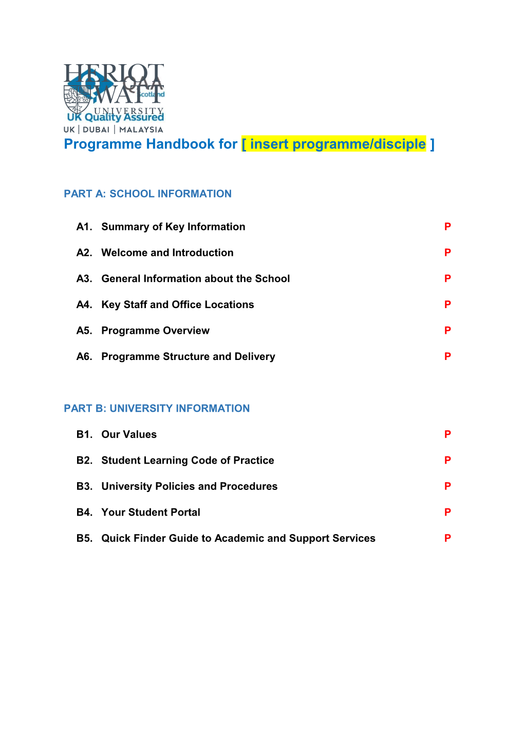 Programme Handbook for Insert Programme/Disciple