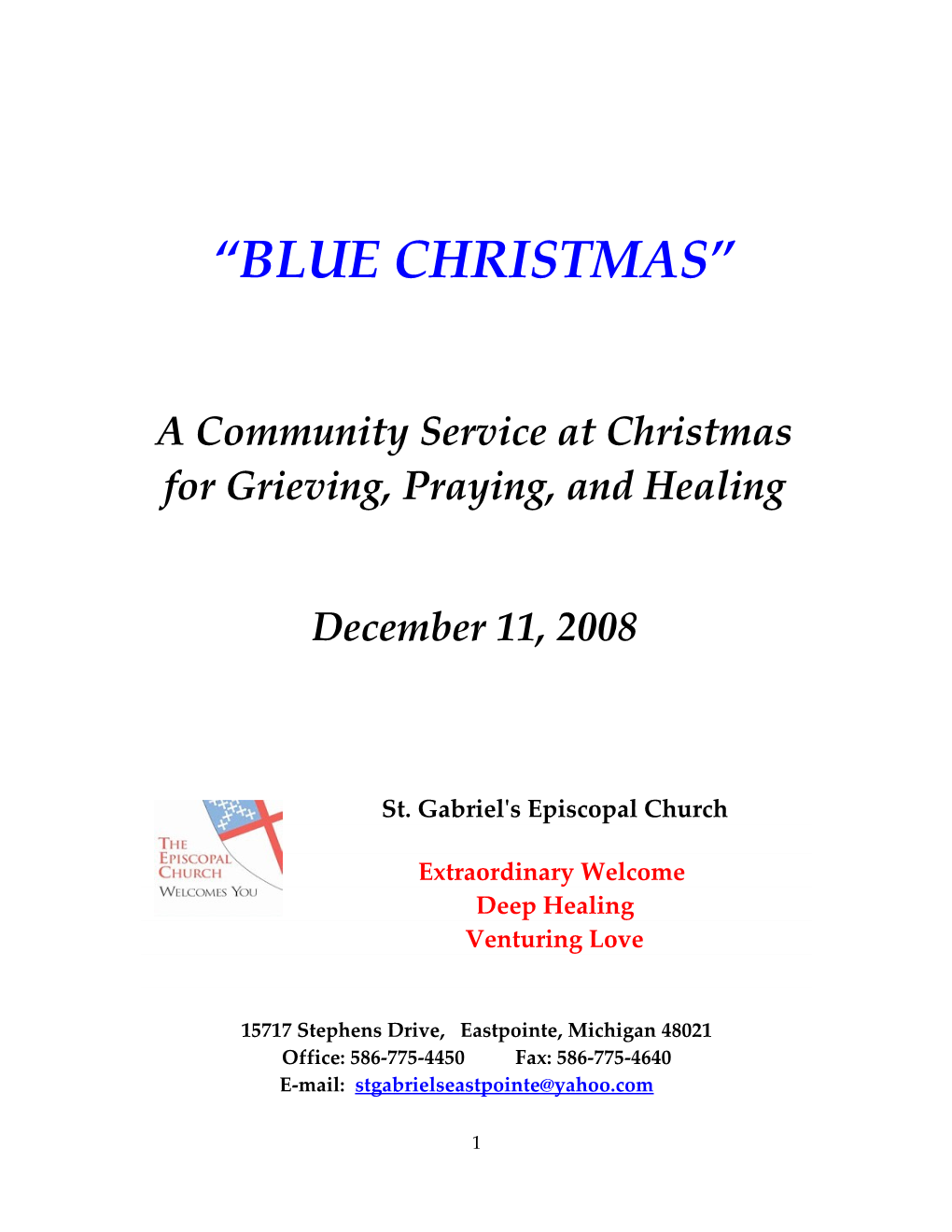 A Community Service at Christmas