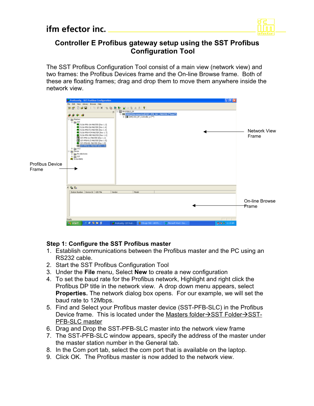 Controller E Profibus Gateway Setup Using the SST Profibus Configuration Tool