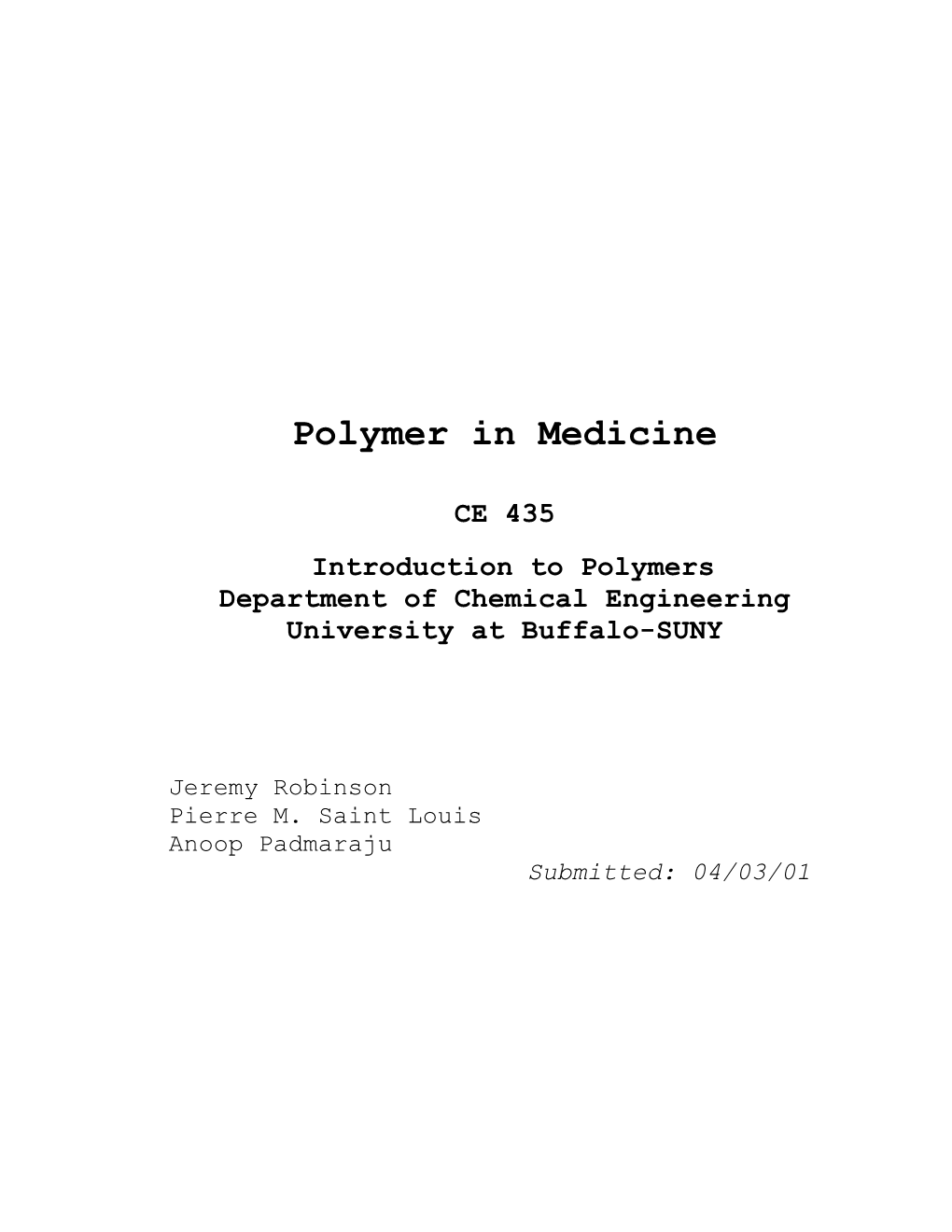 Polymer in Medecine