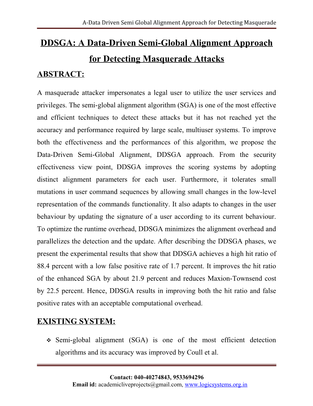 DDSGA: a Data-Driven Semi-Global Alignmentapproach for Detecting Masquerade Attacks