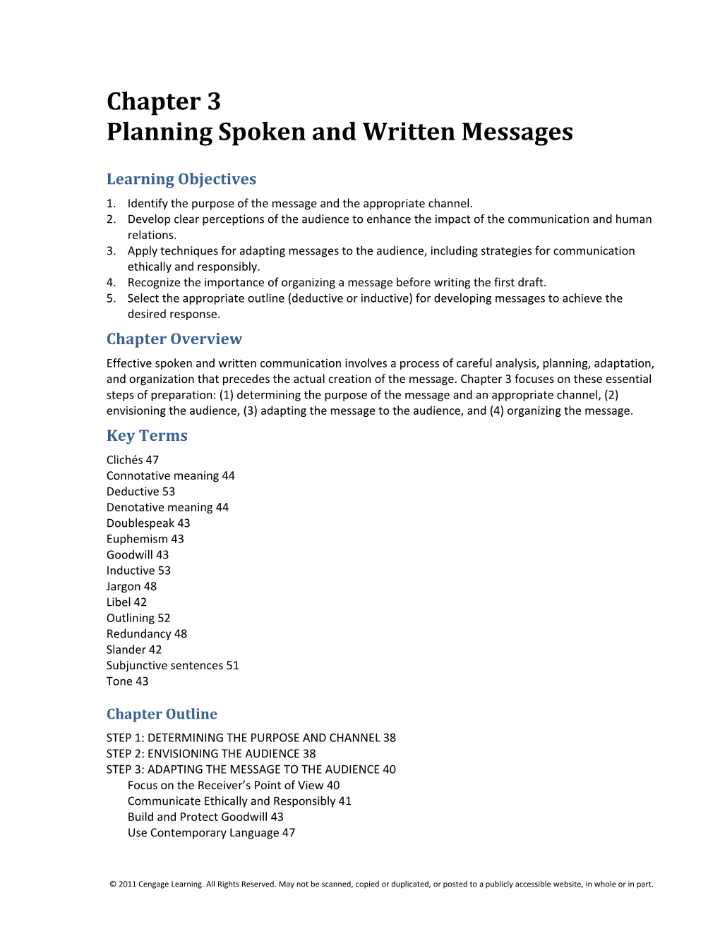 Chapter 3 Planning Spoken and Written Message