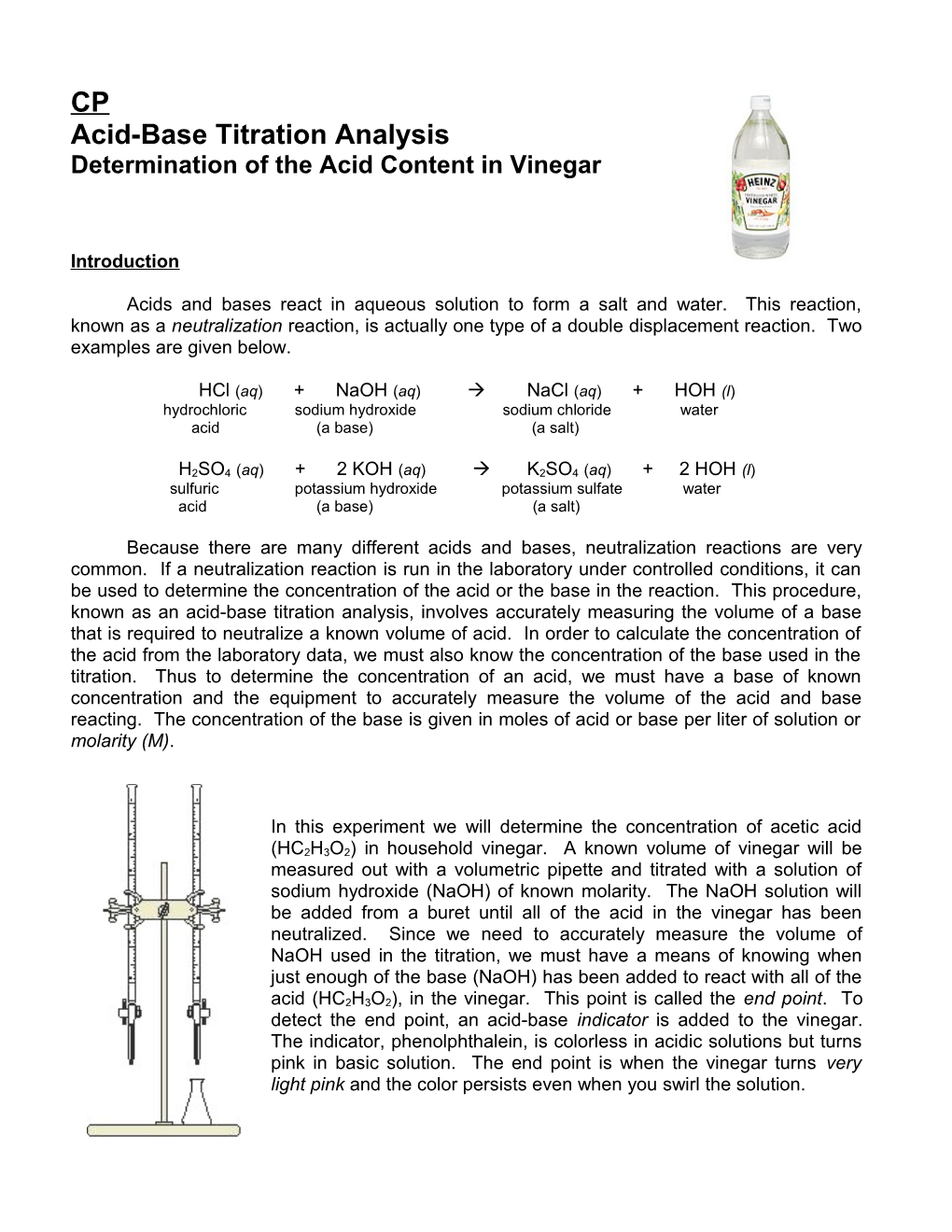 Acid-Base Titration Analysis