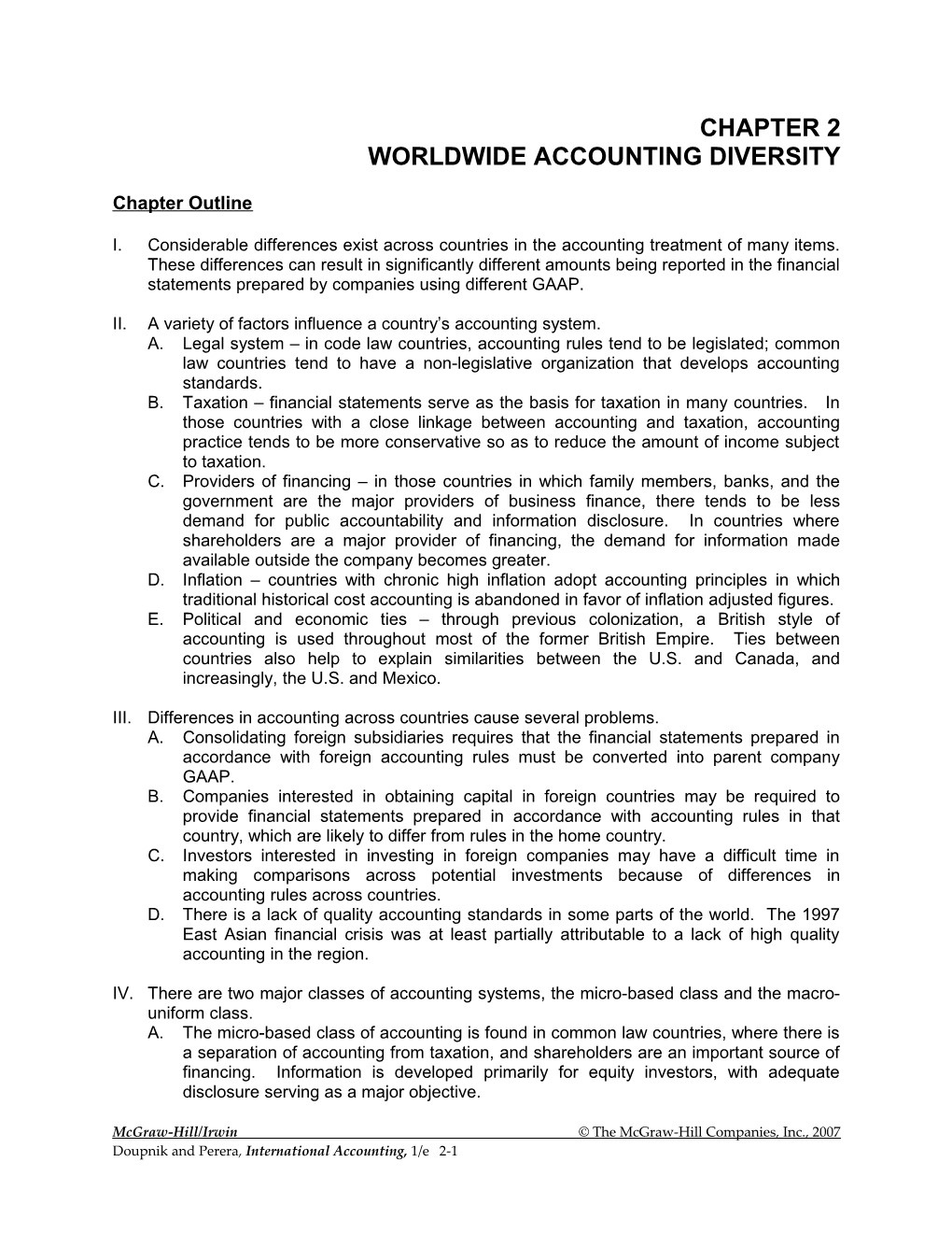 Worldwide Accounting Diversity