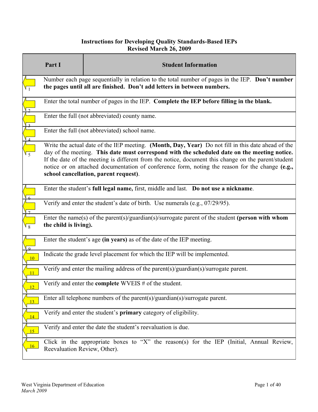 Instructions for Developing Quality Standards-Based Ieps