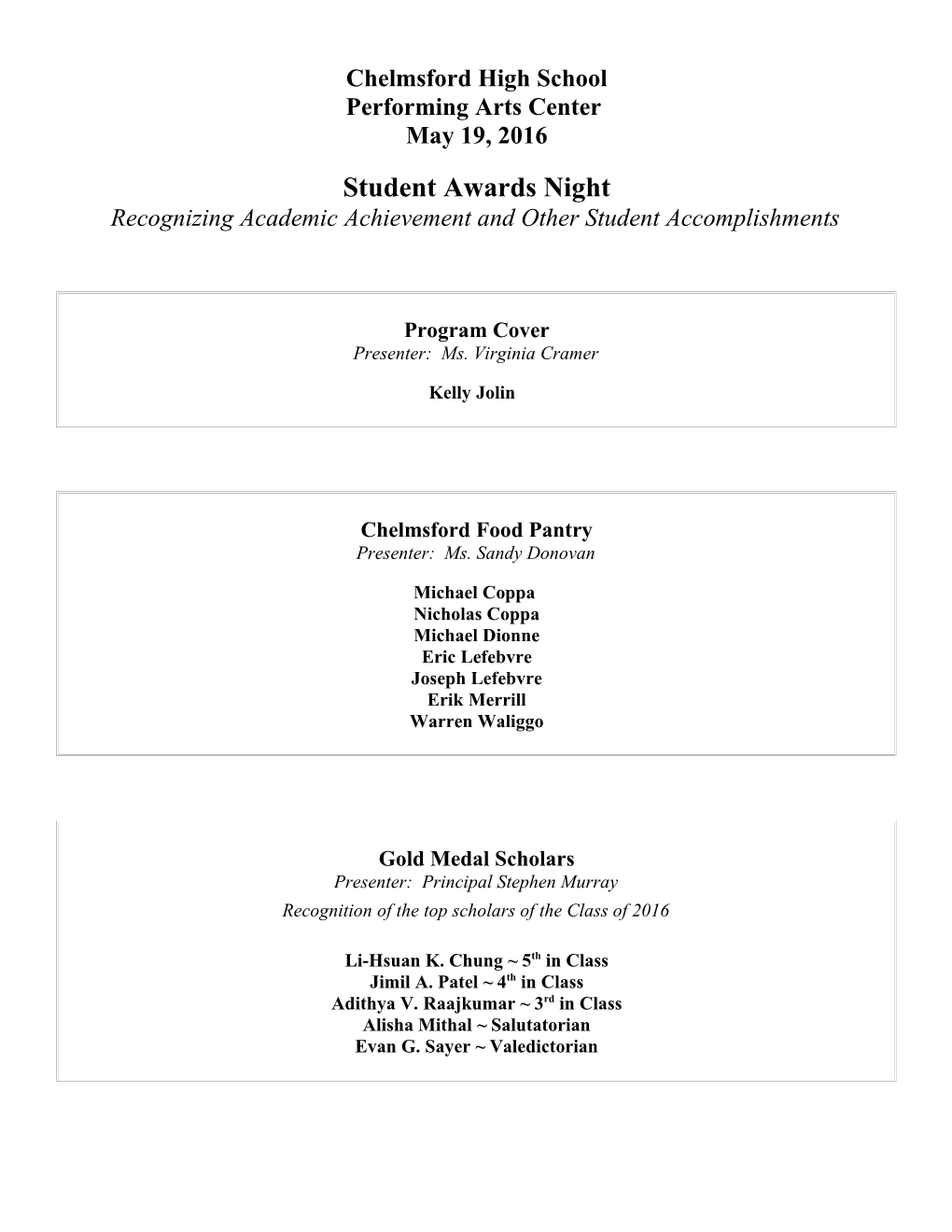 Student Awards Night