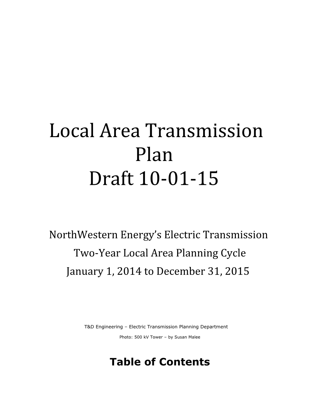 Local Area Transmission Plan