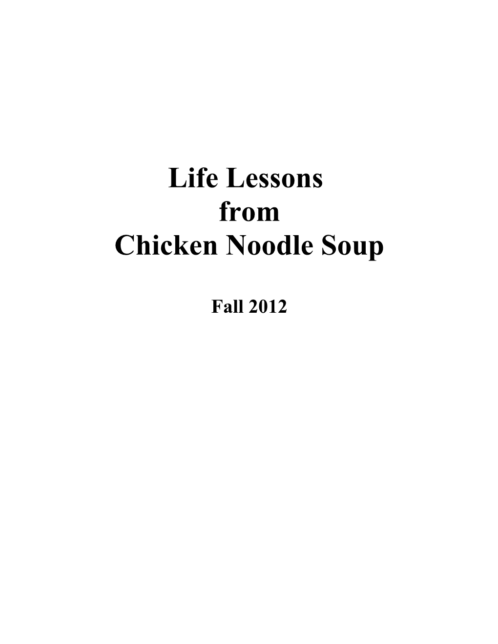 Chicken Noodle Soup