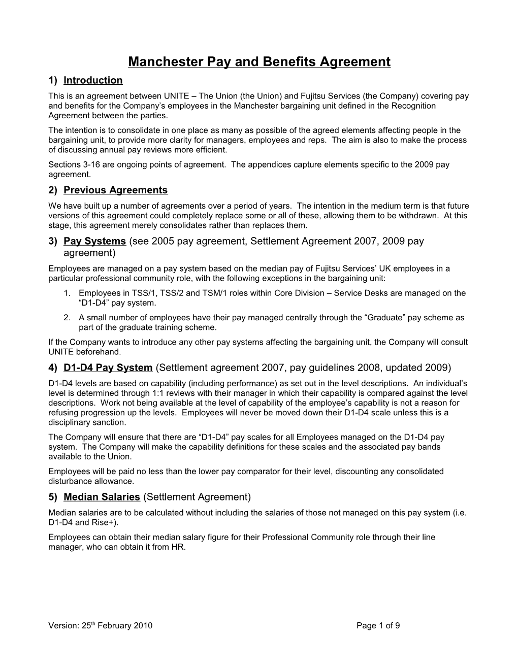 DRAFT Manchester Pay and Benefits Agreement