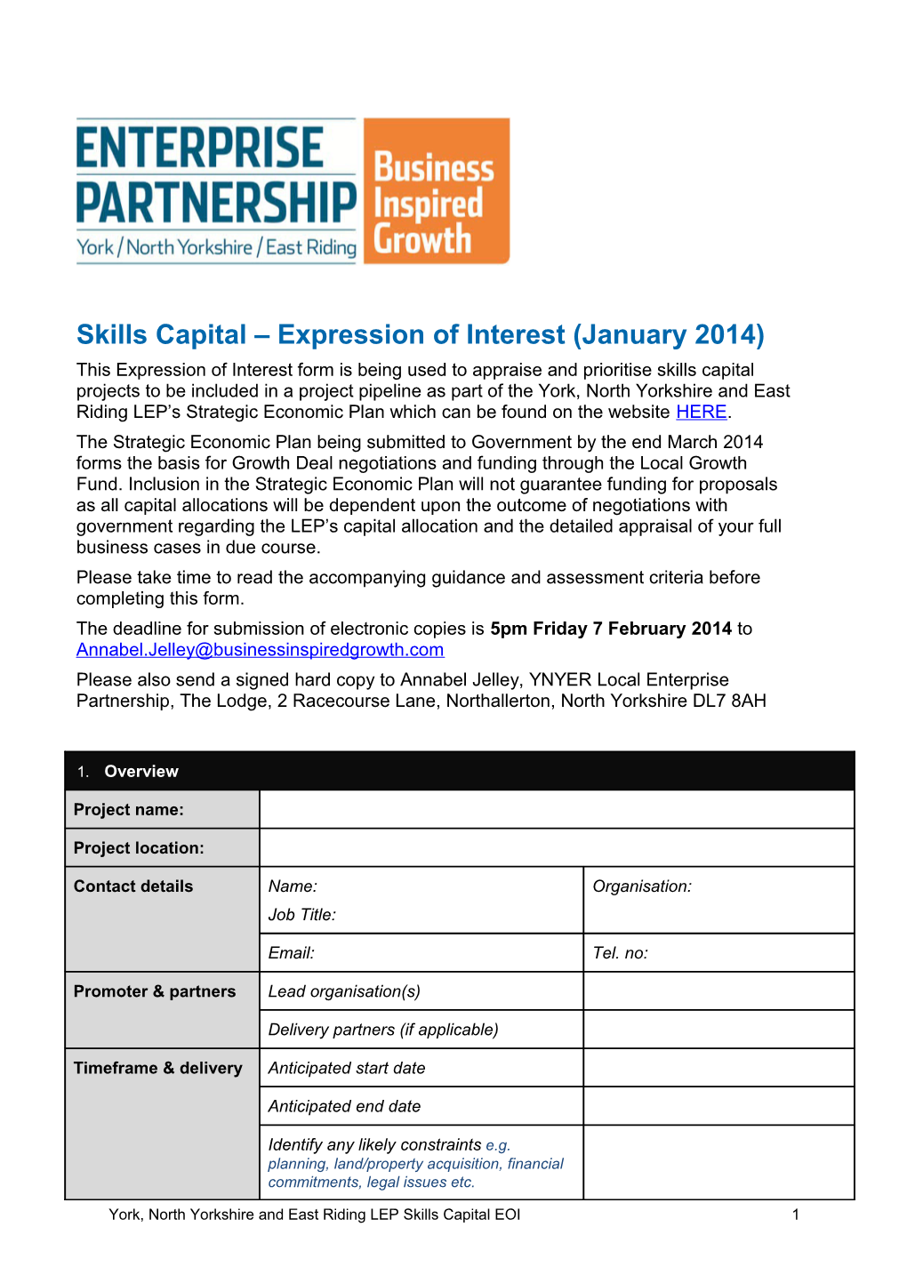 Skills Capital Expression of Interest (January 2014)