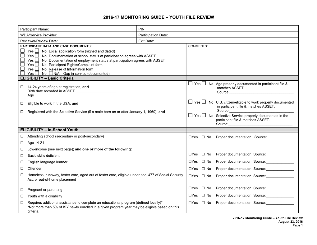 Adult/DW File Review