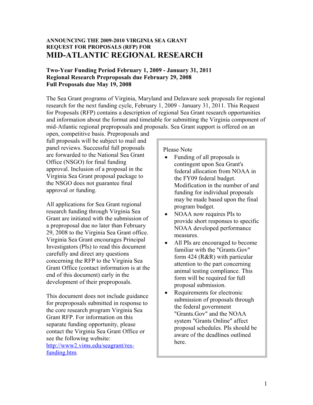 Regional Sea Grant Research