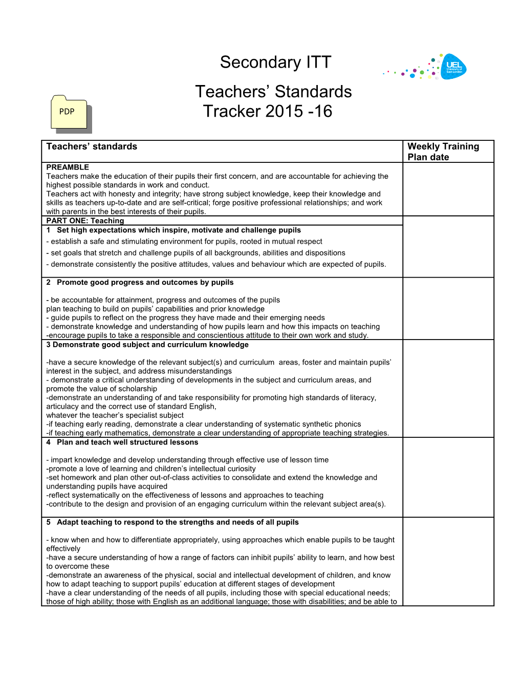 Guidance for the Teachers Standards