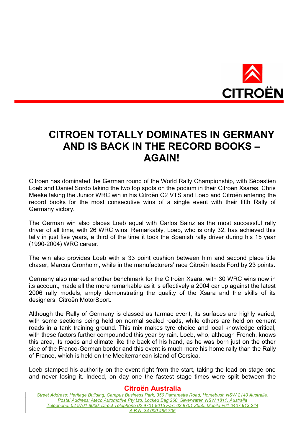 Citroen Totally Dominates in Germany and Is Back in the Record Books Again!