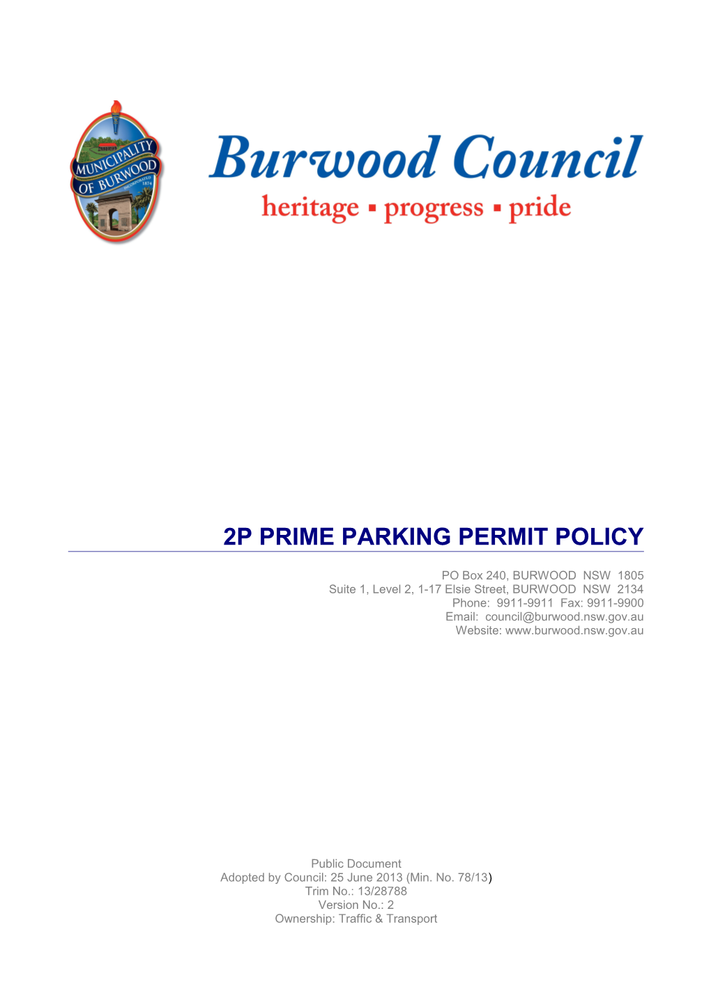 2P Prime Parking Permitpolicy
