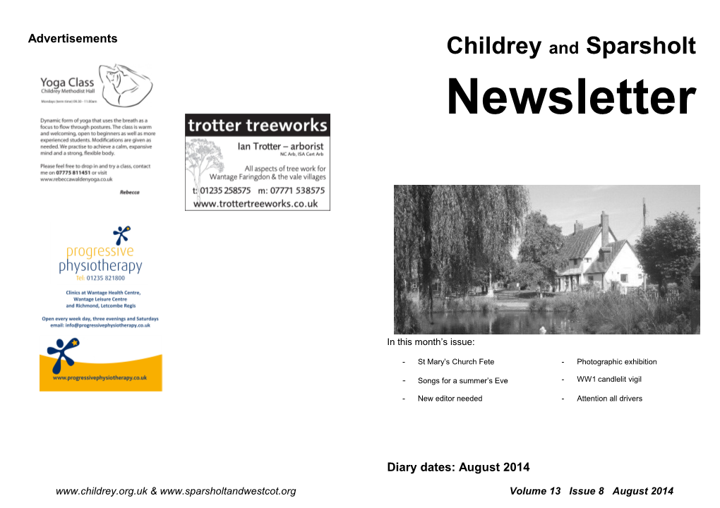 Childrey and Sparsholt Newsletter